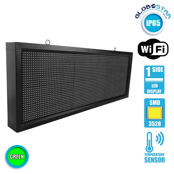 GLOBOSTAR®DISPLAY 90272 Κυλιόμενη Ψηφιακή Επιγραφή P10 Μονής Όψης LED AC 220-240V Αδιάβροχο IP54 Πράσινο - WiFi Control μέσω FK APP - Αισθητήρας Θερμοκρασίας & Υγρασίας - Μ104 x Π9 x Υ40cm - 2 Χρόνια Εγγύηση 4 GLOBOSTAR®DISPLAY 90272 Κυλιόμενη Ψηφιακή Επιγραφή P10 Μονής Όψης LED AC 220-240V Αδιάβροχο IP54 Πράσινο - WiFi Control μέσω FK APP - Αισθητήρας Θερμοκρασίας & Υγρασίας - Μ104 x Π9 x Υ40cm - 2 Χρόνια Εγγύηση - Image 2