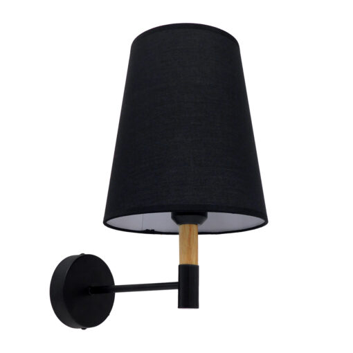 GloboStar® GLOBOSTAR® LYDFORD 01432 Μοντέρνο Φωτιστικό Τοίχου - Απλίκα με Ντουί 1 x E27 AC 220-240V IP20 - Μαύρο - Μ20 x Π28 x Υ36cm