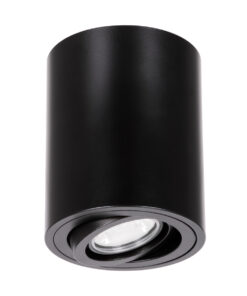 GloboStar® GloboStar® AKIRA 60617 Επιφανειακό Κινούμενο Στρόγγυλο Φωτιστικό Σποτ Αλουμινίου με Ντουί GU10 AC 220-240V IP44 Φ8 x Υ10cm - Μαύρο