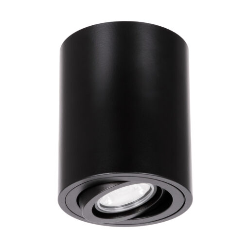 GloboStar® GloboStar® AKIRA 60617 Επιφανειακό Κινούμενο Στρόγγυλο Φωτιστικό Σποτ Αλουμινίου με Ντουί GU10 AC 220-240V IP44 Φ8 x Υ10cm - Μαύρο