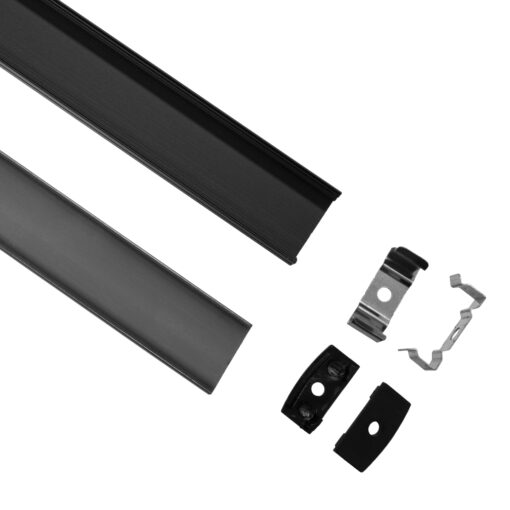GloboStar® GloboStar® SURFACE-PROFILE 70810-3M Προφίλ Αλουμινίου - Βάση & Ψύκτρα Ταινίας LED με Μαύρο Φιμέ Κάλυμμα - Επιφανειακή Χρήση - Πατητό Κάλυμμα - Μαύρο - 3 Μέτρα - Πακέτο 5 Τεμαχίων - Μ300 x Π2.4 x Υ1.1cm