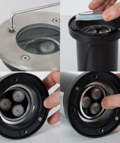 GloboStar® UNDERWATER-LUNTA 90403 Υποβρύχιο Χωνευτό Κινούμενο Φωτιστικό Σποτ Ειδικό για Σιντριβάνια LED 12W 1020lm 60° DC 24V Αδιάβροχο IP68 Φ12 x Υ13cm RGBW DMX512 - Ανοξείδωτο Ατσάλι - 3 Years Warranty 15 506269 90401 7