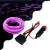 GloboStar® GloboStar® 82207 TUBE 360° Degree Διακοσμητική EL-Wire Neon Αυτοκινήτου Κορδόνι ΣΕΤ 3m 1W/3m 30lm/m 360° DC 12V με Βύσμα Αναπτήρα Αυτοκινήτου Αδιάβροχη IP68 Μωβ