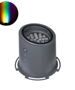 GloboStar® GloboStar® FLOOD-MILO 90742 Κινούμενος Προβολέας - Σποτ Φωτισμού Wall Washer για Φωτισμό Κτιρίων LED 48W 4080lm 10° DC 24V Αδιάβροχο IP67 Φ26 x Υ30cm RGBW DMX512 - Γκρι Ανθρακί - 3 Χρόνια Εγγύηση