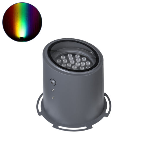 GloboStar® GloboStar® FLOOD-MILO 90742 Κινούμενος Προβολέας - Σποτ Φωτισμού Wall Washer για Φωτισμό Κτιρίων LED 48W 4080lm 10° DC 24V Αδιάβροχο IP67 Φ26 x Υ30cm RGBW DMX512 - Γκρι Ανθρακί - 3 Χρόνια Εγγύηση