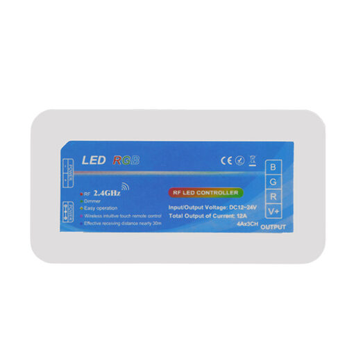 GloboStar® Ασύρματος LED RGB Controller με Χειριστήριο Τοίχου Αφής 2.4G RF 12v (576w) - 24v (1152w) DC για Τέσσερα Group GloboStar 04054