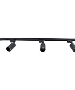 GloboStar® GloboStar® LEO 60355 Μοντέρνο Φωτιστικό Οροφής Ράγα Τρίφωτο 3 x GU10 IP20 Μαύρο Αλουμίνιο - Μ100 x Π6 x Υ20cm - 5 Χρόνια Εγγύηση