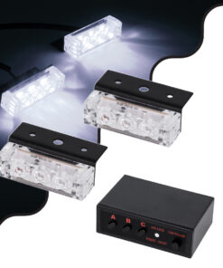 GloboStar® GloboStar® 85004 PRO Series ΣΕΤ 2 x Μπάρες Σήμανσης Οχήματος Ασθενοφόρου για Αυτοκίνητα & Φορτηγά 3 Προγραμμάτων Φωτισμού STROBE LED HIGH POWER 6W DC 10-30V Αδιάβροχο IP65 Ψυχρό Λευκό 6000K