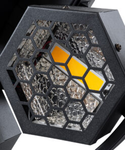 GloboStar® 51195 HALO HEXA Επαγγελματικό Φωτιστικό Ειδικών Εφέ DIGITAL MATRIX PIXEL & Blinder - 7 x 50W LED COB Chips Ultra Gold Warm White 2200K & 168 x 0.5W LED SMD5050 Chips RGB - AC 220V-240V DMX512 Display on Body - Μαύρο - Μ50 x Π10.5 x Υ47cm 17 51195 6