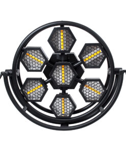 Alternative view of GloboStar® 51196 HALO HEXA Επαγγελματικό Φωτιστικό Ειδικών Εφέ DIGITAL MATRIX PIXEL & Blinder - 7 x 100W LED COB Chips Ultra Gold Warm White 2200K & 168 x 0.5W LED SMD5050 Chips RGB - AC 220V-240V DMX512 Display on Body - Μαύρο - Μ95 x Π17.5 x Υ78.5cm