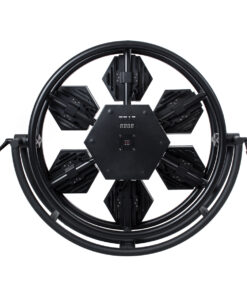 GloboStar® 51196 HALO HEXA Επαγγελματικό Φωτιστικό Ειδικών Εφέ DIGITAL MATRIX PIXEL & Blinder - 7 x 100W LED COB Chips Ultra Gold Warm White 2200K & 168 x 0.5W LED SMD5050 Chips RGB - AC 220V-240V DMX512 Display on Body - Μαύρο - Μ95 x Π17.5 x Υ78.5cm 15 51196 5