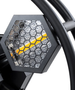 GloboStar® 51196 HALO HEXA Επαγγελματικό Φωτιστικό Ειδικών Εφέ DIGITAL MATRIX PIXEL & Blinder - 7 x 100W LED COB Chips Ultra Gold Warm White 2200K & 168 x 0.5W LED SMD5050 Chips RGB - AC 220V-240V DMX512 Display on Body - Μαύρο - Μ95 x Π17.5 x Υ78.5cm 16 51196 6