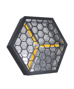 GloboStar® GloboStar® 51201 HALO HEXA Επαγγελματικό Φωτιστικό Ειδικών Εφέ DIGITAL MATRIX PIXEL & Blinder - 3 x 80W LED COB Chips Ultra Gold Warm White 2200K & 30 x 0.5W LED SMD5050 Chips RGB - AC 220V-240V DMX512 Display on Body - Μαύρο - Μ38 x Π38 x Υ22cm - 2 Χρόνια Εγγύση