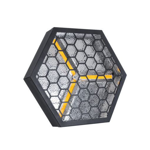 GloboStar® GloboStar® 51201 HALO HEXA Επαγγελματικό Φωτιστικό Ειδικών Εφέ DIGITAL MATRIX PIXEL & Blinder - 3 x 80W LED COB Chips Ultra Gold Warm White 2200K & 30 x 0.5W LED SMD5050 Chips RGB - AC 220V-240V DMX512 Display on Body - Μαύρο - Μ38 x Π38 x Υ22cm - 2 Χρόνια Εγγύση