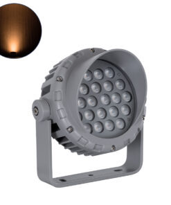 GloboStar® GLOBOSTAR®FLOOD-MENA 90336 Προβολέας Σποτ Wall Washer με Αντιθαμβωτική Γρίλια LED 24W 2040lm 30° AC 220-240V Αδιάβροχο IP67 Πορτοκαλί 2200K - Γκρι Ανθρακί - Μ19.5 x Π16 x Υ21cm - 3 Χρόνια Εγγύηση