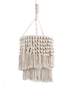 GloboStar® GLOBOSTAR® ALGERIA 36204 Boho Κρεμαστό Φωτιστικό Οροφής με Ντουί 1 x E27 AC 220-240V IP20 - Μπεζ - Μ30 x Π30 x Υ40cm