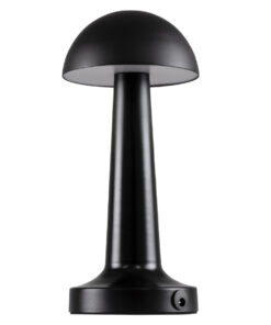 GloboStar® GloboStar® COCO 76509 Επαναφορτιζόμενο Επιτραπέζιο Φωτιστικό Πορτατίφ LED 1.5W 105lm 120° DC 5V IP44 Θερμό Λευκό 2700K Dimmable Μαύρο Αλουμίνιο - Μ10 x Π10 x Υ22cm - 2 Xρόνια Εγγύηση