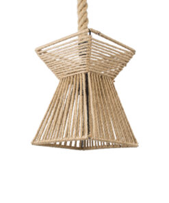 GloboStar® GLOBOSTAR® ROUGE 01611 Boho Κρεμαστό Φωτιστικό Οροφής με Ντουί 1 x E27 AC 220-240V IP20 - Μπεζ - Μ21 x Π21 x Y27cm