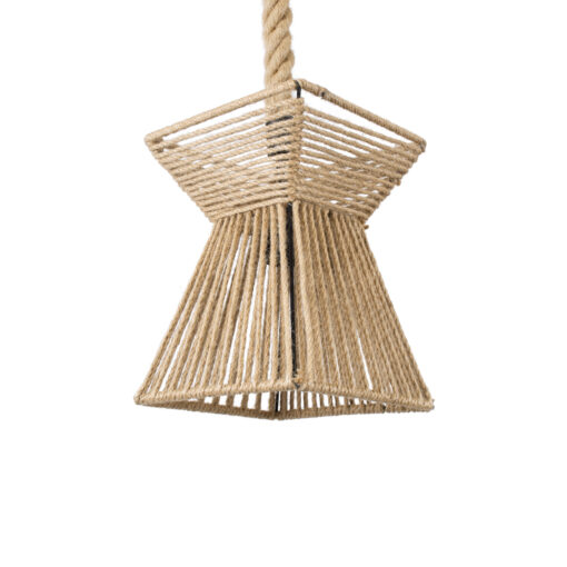 GloboStar® GLOBOSTAR® ROUGE 01611 Boho Κρεμαστό Φωτιστικό Οροφής με Ντουί 1 x E27 AC 220-240V IP20 - Μπεζ - Μ21 x Π21 x Y27cm