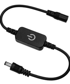 GloboStar® GLOBOSTAR® DIMMERANO 73304 Διακόπτης Αφής On/Off & Push Dimming με 1 x 5A 120W Κανάλι DC 12-24V 5A 120W Max IP20 - Μαύρο - Μ25 x Π2.3 x Υ1.1cm - 2 Χρόνια Εγγύηση