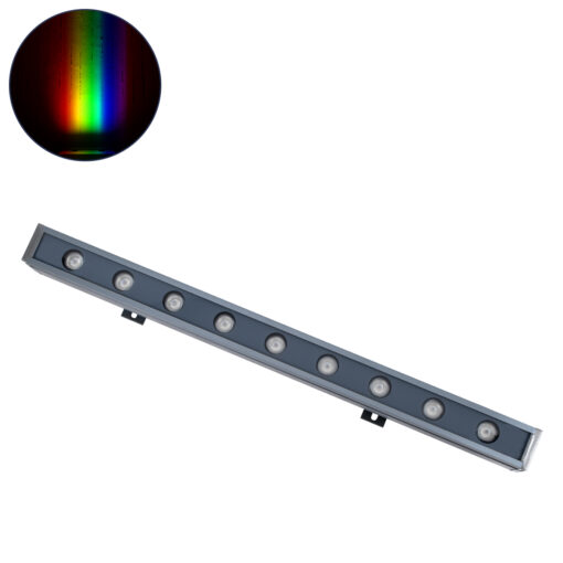 GloboStar® GLOBOSTAR® WASHER-NAIA 90177 Μπάρα Φωτισμού Wall Washer LED 18W 1530lm 30° DC 24V Αδιάβροχο IP65 Πολύχρωμο RGBW Dimmable DMX512 - Γκρι Ανθρακί - Μ50 x Π4 x Υ5cm - 3 Χρόνια Εγγύηση