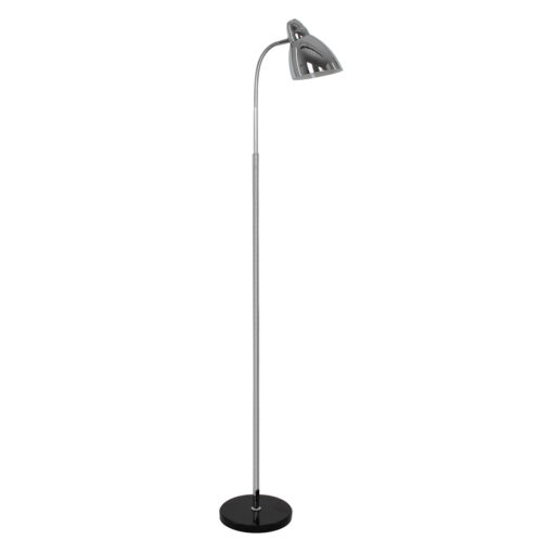 GloboStar® GloboStar® VERSA 00831 Μοντέρνο Επιδαπέδιο Φωτιστικό Μονόφωτο 1 x E27 IP20 Ασημί Μέταλλο με Μαύρο Μάρμαρο - Μ15 x Π15 x Υ155cm