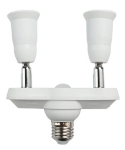 GloboStar® Αντάπτορας από 1xE27 σε 2xE27 με Κινούμενες Σπαστές Βάσεις και Ενσωματωμένο Αισθητήρα Κίνησης GloboStar 77865