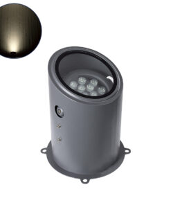GloboStar® GloboStar® FLOOD-MILO 90735 Κινούμενος Προβολέας - Σποτ Φωτισμού Wall Washer για Φωτισμό Κτιρίων LED 12W 1140lm 10° AC 220-240V Αδιάβροχο IP67 Φ17 x Υ26cm Φυσικό Λευκό 4500K - Γκρι Ανθρακί - 3 Χρόνια Εγγύηση