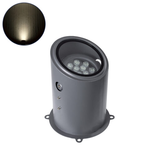GloboStar® GloboStar® FLOOD-MILO 90735 Κινούμενος Προβολέας - Σποτ Φωτισμού Wall Washer για Φωτισμό Κτιρίων LED 12W 1140lm 10° AC 220-240V Αδιάβροχο IP67 Φ17 x Υ26cm Φυσικό Λευκό 4500K - Γκρι Ανθρακί - 3 Χρόνια Εγγύηση