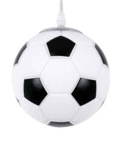 GloboStar® GLOBOSTAR® FOOTBALL 00643 Παιδικό Κρεμαστό Φωτιστικό Οροφής με Ντουί 1 x E27 AC 220-240V IP20 - Λευκό & Μαύρο - Μ15 x Π15 x Y18cm