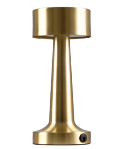 GloboStar® GloboStar® BELLA 76506 Επαναφορτιζόμενο Επιτραπέζιο Φωτιστικό Πορτατίφ LED 1.5W 105lm 120° DC 5V IP44 Θερμό Λευκό 2700K Dimmable Χρυσό Αλουμίνιο - Μ9 x Π9 x Υ21cm - 2 Xρόνια Εγγύηση