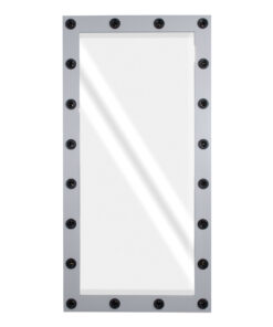 GloboStar® MAKEUP MIRROR-160x80-3 Μοντέρνος Καθρέπτης Μακιγιάζ με Πλαίσιο Φυσικού Ξύλου με Διακόπτη On/Off 20 x E27 AC220-240V - Μ80 x Π7 x Υ160cm - Γκρι Τσιμέντου 13 53c317 160x80 4