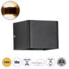 GloboStar® GloboStar® CIRCOA 60535 Φωτιστικό Τοίχου - Απλίκα Αρχιτεκτονικού Φωτισμού Εσωτερικού/Εξωτερικού Χώρου Up & Down LED 10W 1056lm 60° AC 220-240V IP44 Μ10 x Π8 x Υ10cm - Θερμό Λευκό 2700K - Μαύρο - Bridgelux Chip - 3 Years Warranty