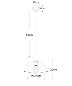 GLOBOSTAR® VORTEX 203-0001 Μοντέρνο Κρεμαστό Φωτιστικό Οροφής με Ντουί 1 x E27 AC 220-240V IP20 - Λευκό - Μ23.5 x Π23.5 x Υ20cm 20 54adb0 203 0001 10
