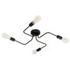 GloboStar® GLOBOSTAR® LIBERTA 00838 Vintage Φωτιστικό Οροφής με Ντουί 4 x E27 AC 220-240V IP20 - Μαύρο - Μ44.5 x Π44.5 x Υ12cm