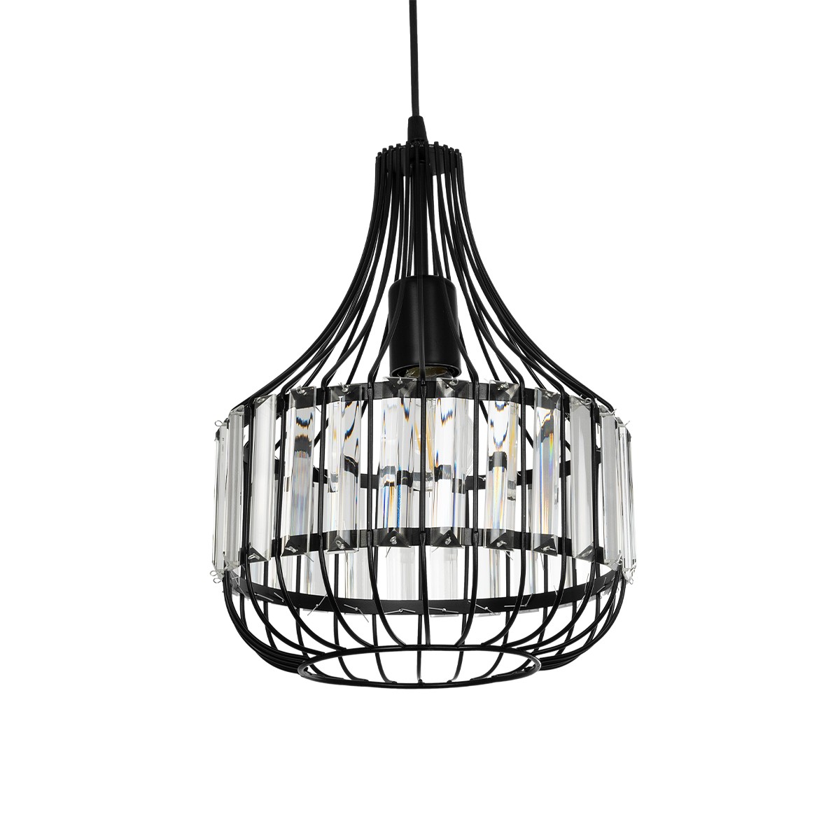 GLOBOSTAR® LUMAON 201-0081 Vintage Κρεμαστό Φωτιστικό Οροφής με Ντουί 1 x E27 AC 220-240V IP20 - Μαύρο & Διάφανο - Μ27 x Π27 x Υ37cm 2 GloboStar® GLOBOSTAR® LUMAON 201-0081 Vintage Κρεμαστό Φωτιστικό Οροφής με Ντουί 1 x E27 AC 220-240V IP20 - Μαύρο & Διάφανο - Μ27 x Π27 x Υ37cm