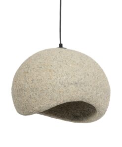 GloboStar® GLOBOSTAR® STONE 204-0123 Μοντέρνο Κρεμαστό Φωτιστικό Οροφής με Ντουί 1 x E27 AC 220-240V IP20 - Μπεζ - Μ35 x Π31 x Υ26cm