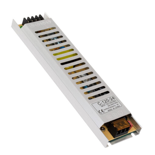 GloboStar® GLOBOSTAR® LUMISLIM 73015 Τροφοδοτικό/Μετασχηματιστής PELV 120W 5A DC 24V IP20 - AC 220-240V σε DC 24V - Μ22.5 x Π5.4 x Υ2.1cm - 3 Χρόνια Εγγύηση