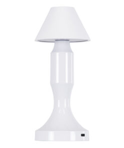 GloboStar® GloboStar® LUNNA 76476 Επαναφορτιζόμενο Επιτραπέζιο Φωτιστικό Πορτατίφ LED 1.5W 105lm 120° DC 5V IP44 CCT Ultra Θερμό 1500K - Φυσικό Λευκό 4500K - Ψυχρό Λευκό 6000K Dimmable Λευκό Πλαστικό - Μ9 x Π9 x Υ23cm- 2 Χρόνια Εγγύηση