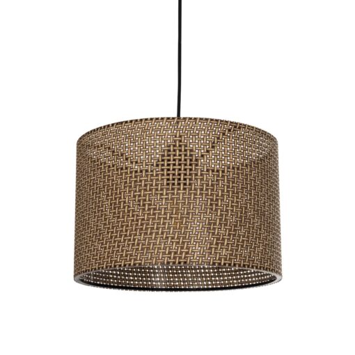 GloboStar® GLOBOSTAR® CLAIRIE 203-0135 Μοντέρνο Κρεμαστό Φωτιστικό Οροφής με Ντουί 1 x E27 AC 220-240V IP20 - Καφέ - Μ30 x Π30 x Υ22cm