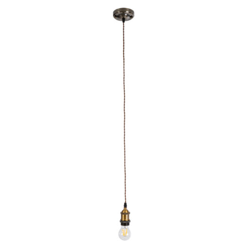 GloboStar® GLOBOSTAR® SUSPENS 115105 Vintage Κρεμαστό Φωτιστικό Οροφής με Ντουί 1 x E27 AC 220-240V IP20 - Χρυσό & Καφέ - Μ10 x Π10 x Y108.7cm