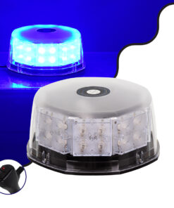 GloboStar® GloboStar® 85164 PRO Series Φάρος Σήμανσης Οχήματος Αστυνομίας για Αυτοκίνητα & Φορτηγά 6 Προγραμμάτων Φωτισμού STROBE LED 40W DC 10-30V Αδιάβροχος IP65 Μπλε