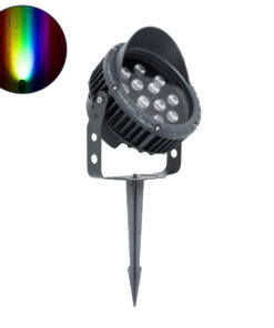 GloboStar® GLOBOSTAR® TREELIGHT-VINA 90362 Σποτ Φωτισμού με Αντιθαμβωτική Γρίλια για Φυτά - Δέντρα με Βάση Κήπου / Καρφωτό LED 24W 2040lm 10° DC 24V Αδιάβροχο IP65 RGBW DMX512 Dimmable - Γκρι Ανθρακί - Μ21.5 x Π18.3 x Υ14cm - 3 Χρόνια Εγγύηση