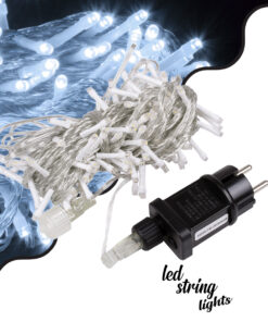 GloboStar® 85834 Διακοσμητική Γιρλάντα 13 Μέτρα με Controller 8 Προγραμμάτων Εναλλαγών Φωτισμού - Επεκτεινόμενη 100 LED 3.6W AC 230V με Διάφανο Καλώδιο & Πρίζα Schuko Αδιάβροχη IP44 Ψυχρό Λευκό 6000K Μ13m