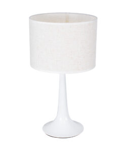 GloboStar® GLOBOSTAR® AMBROSIA 01395 Μοντέρνο Επιτραπέζιο Φωτιστικό Πορτατίφ με Ντουί 1 x E27 AC 220-240V IP20 - Λευκό - Μ25 x Π25 x Υ46cm