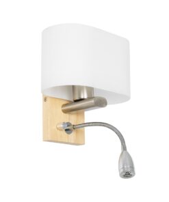 GloboStar® GLOBOSTAR® ELEGANT 01316 Μοντέρνο Φωτιστικό Τοίχου - Απλίκα Ξενοδοχείου Reading Light με Ντουί 1 x E27 LED 3W 360lm 36° AC 220-240V IP20 Θερμό Λευκό 2700K - Bridgelux COB Chip - Λευκό & Μπεζ - Μ15 x Π20 x Υ22.5cm - 2 Χρόνια Εγγύηση