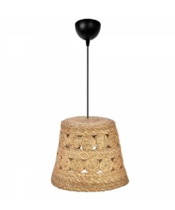 GloboStar® GLOBOSTAR® PANIER 204-0171 Boho Κρεμαστό Φωτιστικό Οροφής με Ντουί 1 x E27 AC 220-240V IP20 - Μπεζ - Μ32 x Π32 x Υ30cm