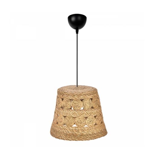 GloboStar® GLOBOSTAR® PANIER 204-0171 Boho Κρεμαστό Φωτιστικό Οροφής με Ντουί 1 x E27 AC 220-240V IP20 - Μπεζ - Μ32 x Π32 x Υ30cm