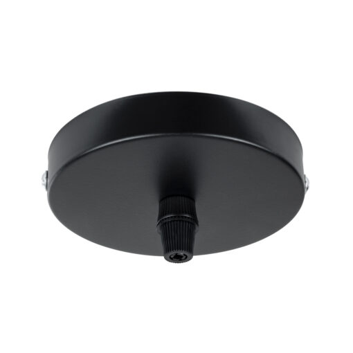 GloboStar® GLOBOSTAR® WALLBASE 77501 Μεταλλική Ροζέτα για Κρέμαση 1 Φωτιστικού - Μαύρο - Μ10 x Π10 x Υ2cm