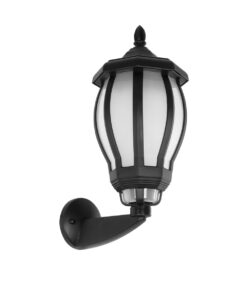GloboStar® GloboStar® VERDI 203-0229 Vintage Επιτοίχιο Φωτιστικό Φαναράκι Μονόφωτο 1 x E27 IP44 Μαύρο Πλαστικό - Μ18 x Π25 x Υ40cm
